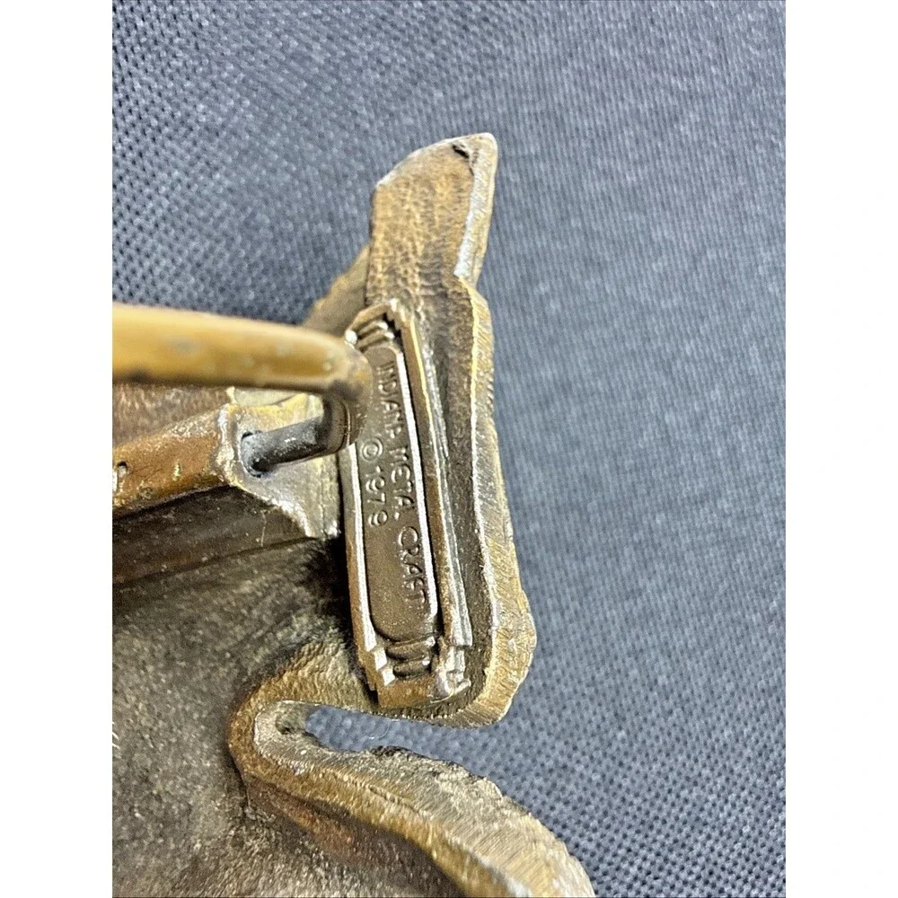 Indiana Metal Craft 1979 J70 Pegasus Belt Buckle Vintage 70s Winged Horse